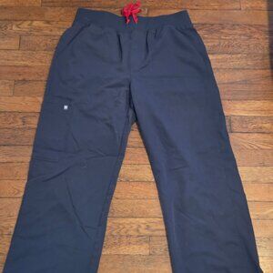 figs Charcoal High Waisted Isabel Wide Leg - Scrub Pant, large